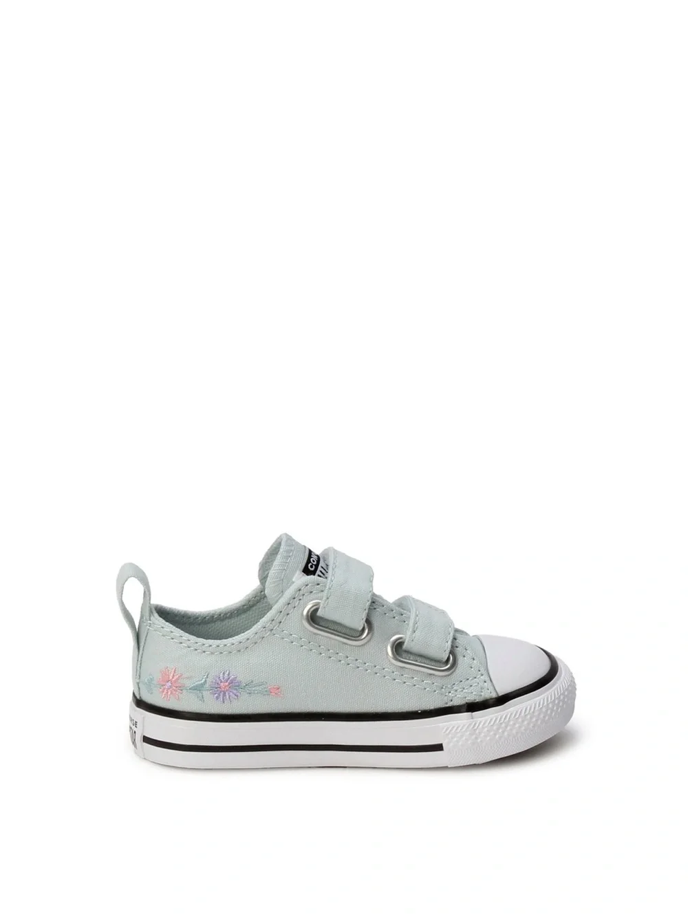 CONVERSE Chuck Taylor All Star Easy-On Velcro Embroidered Floral Kids Size 7 NEW
